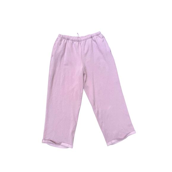 Skims Sweatpants Lounge Straight Leg Dusty Pink Mauve Cotton Fleece Cuffed 2X - Picture 1 of 6